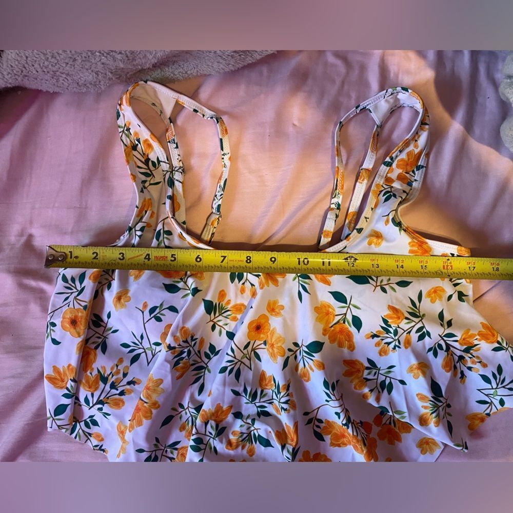 Marinavida Women’s XL Yellow Floral Tankini Top & Yellow Bottom - Picture 11 of 14